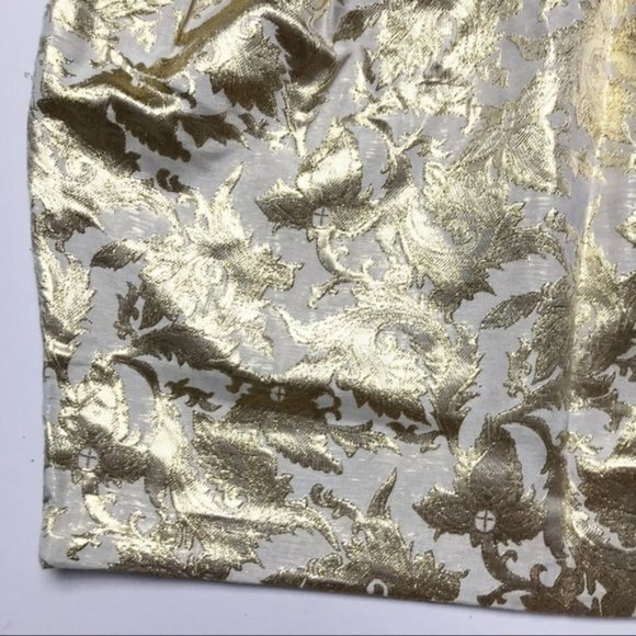 Line & Dot NWT Gold Jacquard Mini Skirt Size Large‎ Coquette Retro Glam NYE - Picture 4 of 5
